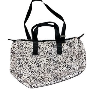 Mali + Lili Black & Cream Spotted Speckled Weekender Bag